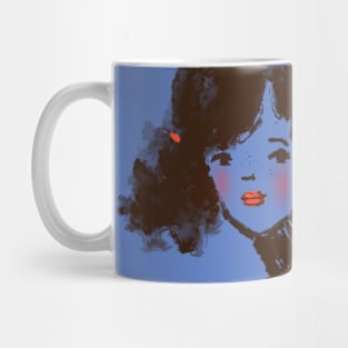 Woman in Blue Mug